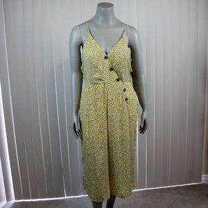 Trixxi Yellow Spaghetti Strap Jumpsuit with Ditsy Floral Print size XL NWT
